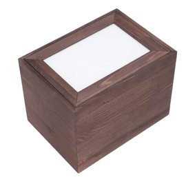 Pet Memorial Urns Wooden Dog Cat Funeral Cremation Urns Pet Memorial Keepsake Memory Box with Photo Frame Dark Brown