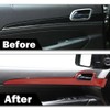 DOTCOM 4Pcs Inner Door Handle Trim Cover Strip Gloss Red