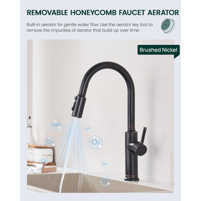 HEISOK Pull Down Spray Head Replacement - Kitchen Sink Faucet