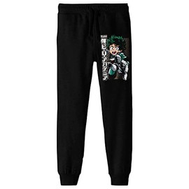 Bioworld My Hero Academia Deku Boy's Black Jogger Pants-Medium