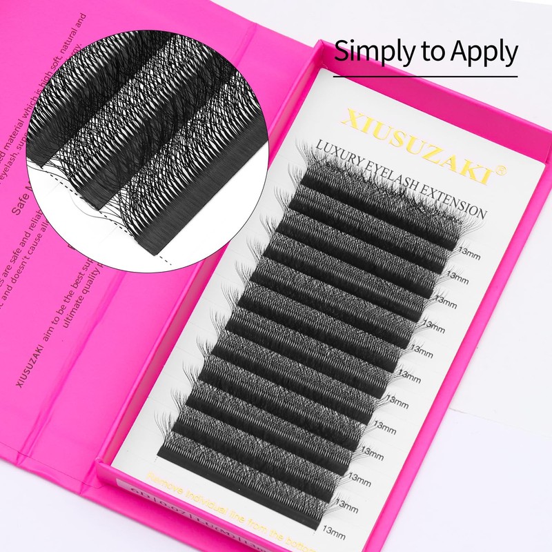 XIUSUZAKI 6D W Shape Eyelash Extension 0.07 D Curl Volume