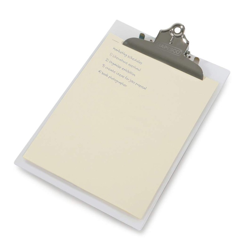 Rapesco 0888 Frosted Transparent Clipboard, A4+, Clear