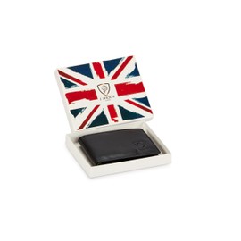 J. Wilson London RFID Blocking Protection Genuine Leather Mens Wallet with Zip Coin Pocket Gift Boxed (Green)