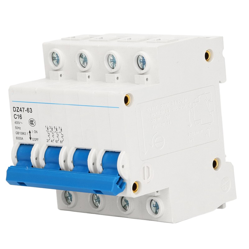 4P Miniature Circuit Breaker DIN Rail Mount Low Voltage Air