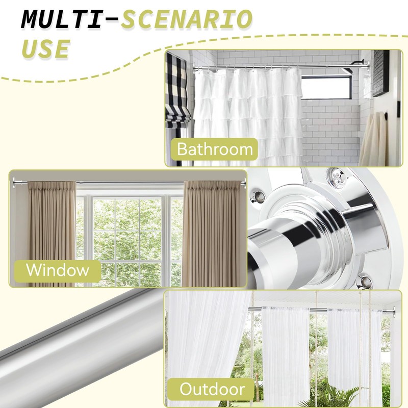 VIOREMOS Tension Curtain Rod 31 to 112 In Extra Long