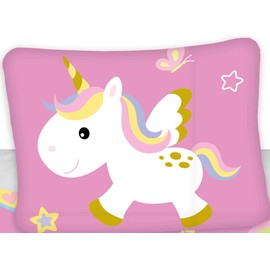 Baby Bed Linen Unicorn Motif Duvet Cover 100 x 135 cm + Pillowcase 40 x 60 cm – Children's Bed Linen with Unicorn Motif