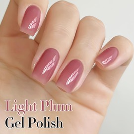 Double Rhythm 0.50 OZ Gel Polish Pastel Light Dark Deep Color 15 ML Pearl White Bottle Soak Off Nail Polish Art Salon at Home for Women (Light Plum-B-A1530)