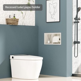 Neodrain Dual Roll Recessed Toilet Paper Holder - 304 Stainless Steel, Hidden in-Wall Design, Simple Loading and Unloading, Space-Saving for Modern Bathrooms（White