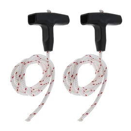 EMSea 2x Recoil Starter Handle Rope Kits, Dia 4.5mm 1 M Pull Cords & Black Recoil Starter Grip Compatible with STIHL TS400 TS410 TS420