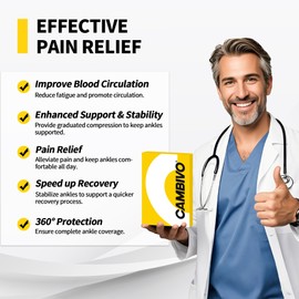 CAMBIVO Sprunggelenkbandage 2 Pack, Knöchelbandage Damen und Herren, Bandage Fußgelenk Linderung von Fußschmerzen, Fußbandage geeignet für Fitness, Alltag und Arbeit