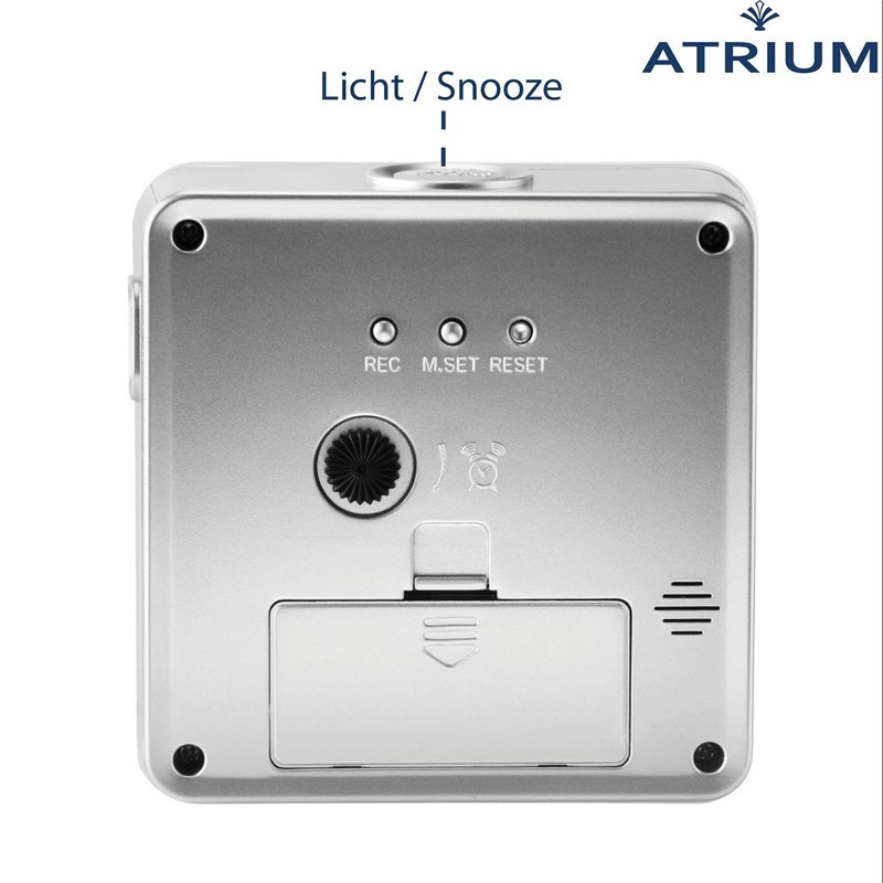 Atrium Funkwecker Analog Quarz ohne Ticken mit Licht und Snooze