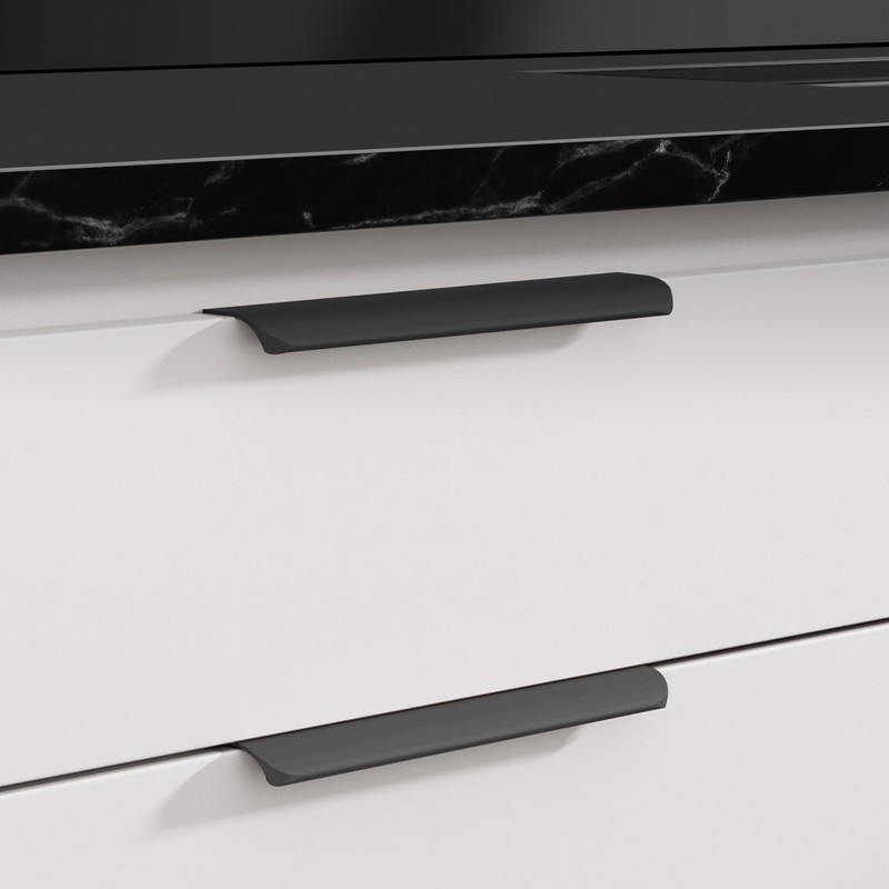 Cekikibi 2 Pack Adhesive Edge Finger Pulls for Cabinets，Kitchen Aluminium