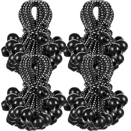 Wowangce 100 Pcs Ball Bungee Cords 4 Inch Bulk Bungee Balls Bungee Cords with Balls Black White Bungee Cords Heavy Duty Outdoor Indoor for Shelter Camping Canopy Cargo Tents Poles (Black and White)
