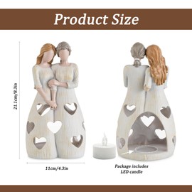 CutitiUU Gifts for Mum Birthday, Two Women Statues Resin Ornament Hand-Painted Figures Sculpture Craft, Sister Gift for Birthday, Mother Daughter Gift, Thanksgiving Day