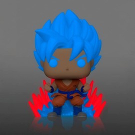 POP! Dragon Ball Super- SGSS Goku (Kaio-Ken Times Twenty) Glow-in-The-Dark Exclusive Bundled with Compatible Box Protector Case
