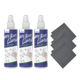 loukin Non-Toxic Whiteboard Cleaner, 8.5 fl oz Dry Erase Board Cleaner, Low-Odor Whiteboard Cleaning Spray with Cloths, Removes Stubborn Marks from Whiteboards, Chalkboard (3-Pack)
