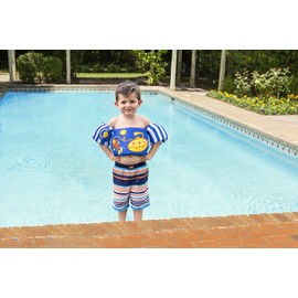 Poolmaster Learn-To-Swim Lil' Splashers Swimming Pool Float Training Aid, Vest/Arm Float, Blue