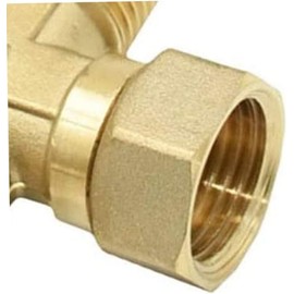 Gold Garden Hose Connection Accessories Brass,1/2 in Male Female Tee Connector Plumbing Hose Splitter Copper T-shape Fitting 3 Way Hose Tube Fittings Swivel Garden Hose Adapter, Hose Accessories
