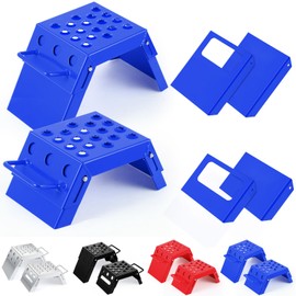 DaisyInner 2 Pcs Moto Starting Block Aid Adjustable 3-9" Starting Blocks Motorsport Foot Stool Dirt Bike Accessories for E Bikes Youth Moto Crossers Touring Motorcycles (Blue)