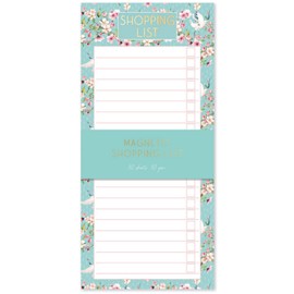 Japonica Floral Magnetic Shopping List Pad with 80 Tear Off Sheets Weekly Shop Planner