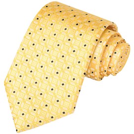KissTies Mens 63'' Lucky Coin Long Necktie Gold Yellow XL Festive Tie