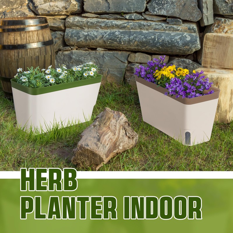 SiliFine 6 Set Window Herb Planter Box Self Watering Plant