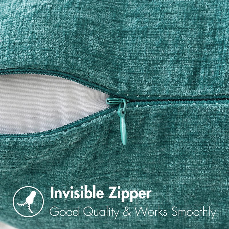 MIULEE Pack of 2 Teal Throw Pillow Covers 20x20 Inch