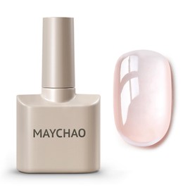 MAYCHAO 15ML Clearly Pink Builder Nail Gel 7 in 1 Clear Pink Builder Strengthener Gel Nail Polish for Nail Extension, Hard Gel Builder Base Gel Rhinestone for Valtines Home Manicure, 0.5 OZ-15