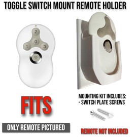 Ceiling Fan Remote Holder Toggle Switch Mount for Hunter 99122, 99123, 99600, RAN003, K0474-01, K0474-02, 27210 and Similar Remote Control Transmitters (Toggle Switch Mount)