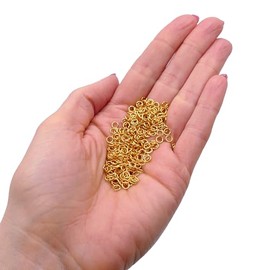 Gold Plated Jump Rings 4mm 400pcs (0.7mm Thickness) for Jewellery Making, Strong Open Jump Rings for Connecting Clasps, Pendants and Findings, Essential Beading Supplies