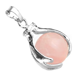 Beadnova Dije de piedra preciosa con cadena de acero inoxidable con caja de regalo, 45,7 cm