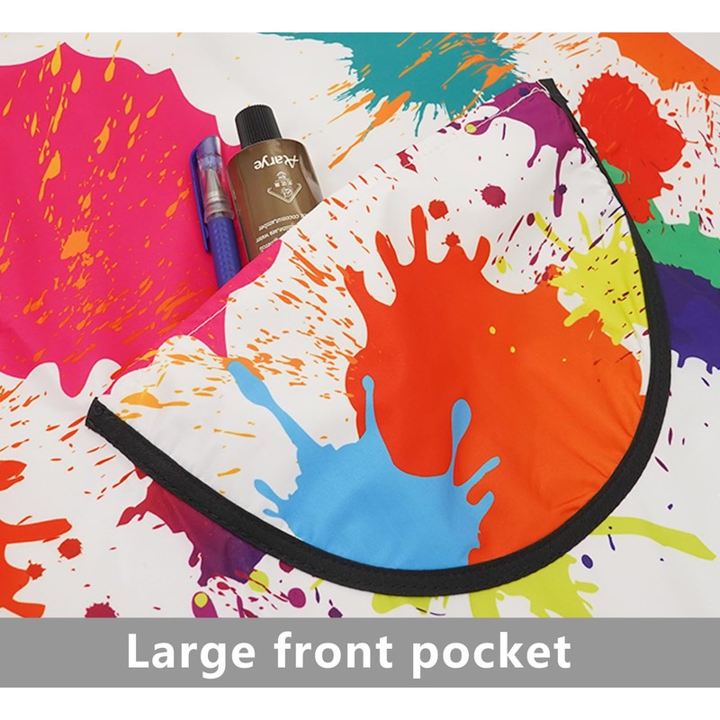 Heyjoin Kids Waterproof Art Smock Graffiti Painting Apron with Long