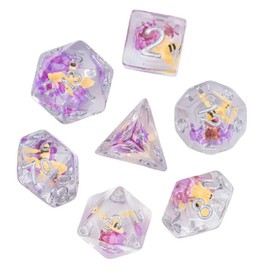 Cute Animals Polyhedral Dice Set for Dungeons & Dragons DND (Bee)