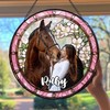 Bfigift Custom Horse Portrait Art Suncatcher Stained Glass Remembrance Decor