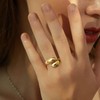 Florideco 14K Gold Chunky Open Rings for Women Gold Plated