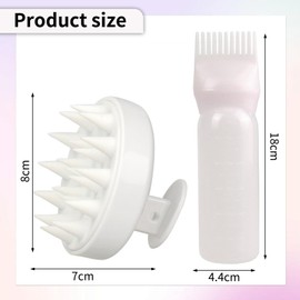 Haaröl Applikator，60 ML Hair Oil Applicator,Haarmassagebürsten Haare Graduiert Wiederverwendbar Haare Färben zu Hause Geeignet zum Haarfärben zu Hause Friseur Friseursalon Weiß