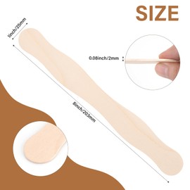 60 Pcs 8" Big Popsicle Sticks for Classroom Names, Jumbo Wooden Sticks for Arts Crafts, Wavy Handles for Wedding Fans (60)