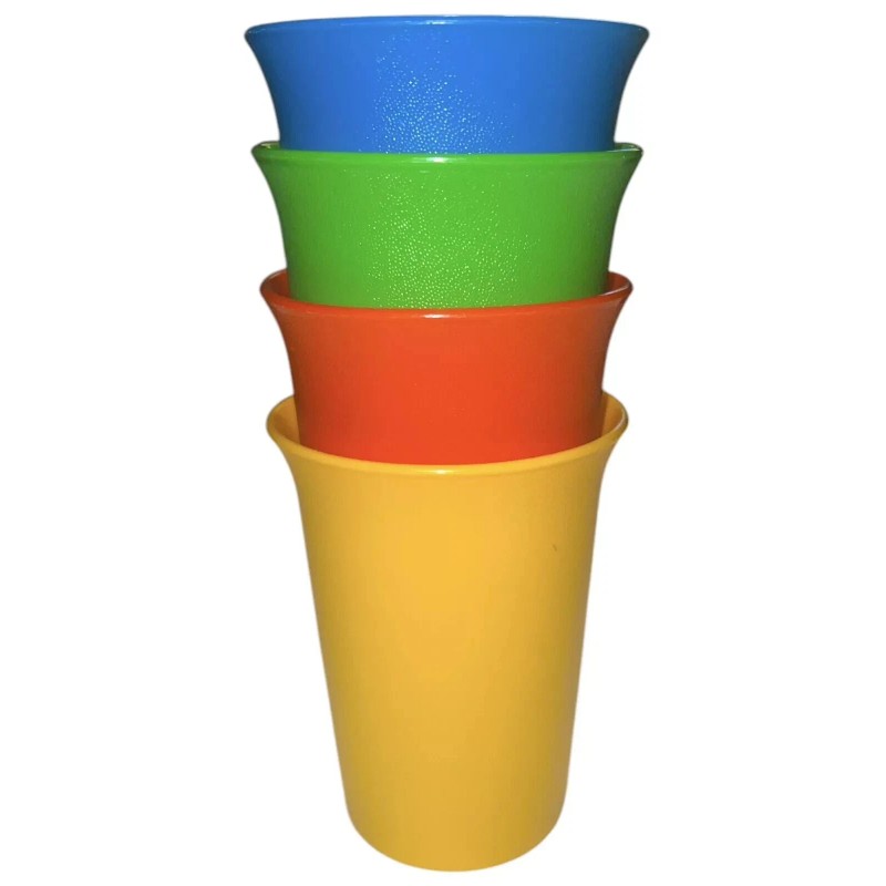 Tupperware Bell Tumbler Sippy Cups 6 oz Red Yellow Blue