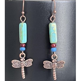 Colorful Copper Tone Dragonfly Earring Jewelry Earrings for Women #3298FE3329