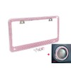 Bling 7 Rows Pink(A- Screw Cap Type) Crystal Rhinestone-Metal Chrome