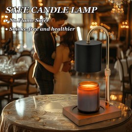 Candle Warmer Lamp Timer - Electric Candle Lamp Warmer, Birthday Gifts for Women, for Mom, House Warming Gifts New Home, Candle Warmer for Jar Candles with 2 Bulb GreyBlack