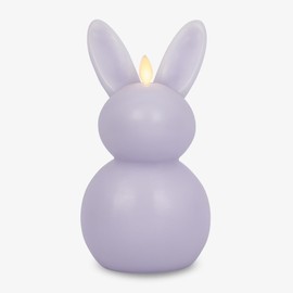 Luminara Easter Bunny Candle- Gentle Lavender 4.8" x 8"- Flameless Real-Flame Holiday-Inspired Decor- AA Batteries- Flickering LED Flame