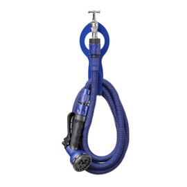 TATAY Garden Hose Flexible 7.5 m Superflex Lightweight Watering Gun with 8 Positions Universal Connection 3/4"-1/2" Female Thread and Hanger Blue