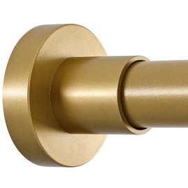 BRIOFOX Shower Curtain Rod Adjustable 18-64 Inch, Stainless Steel Spring Tension Shower Rod No Drilling Non Slip, Sunset Gold