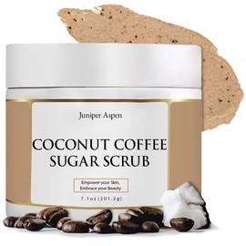 Exfoliante corporal de azúcar, café y coco, exfoliante de azúcar que hace espuma para hidratar y exfoliar la piel.