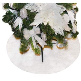 Theme Machine 80cm White Glitter Christmas Tree Skirt Soft Snow Blanket