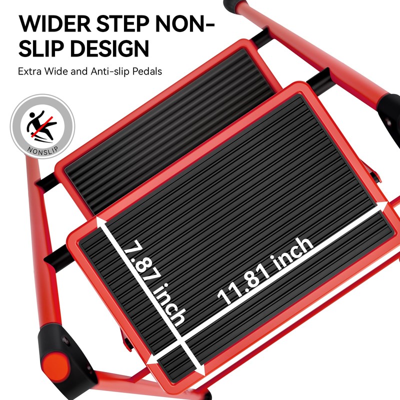 KINGRACK Step Ladder, Folding Ladder with Non-Slip and Wide Pedal,