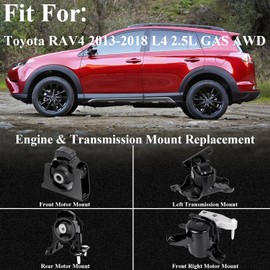 4Pcs Engine Motor Transmission Mount Set 9768, 9498, 9961, 9793 Fit for Toyota RAV4 2013 2014 2015 2016 2017 2018 L4 2.5L Gas AWD, Engine Mount Replace OE A42011, A62038, A42023, A42003