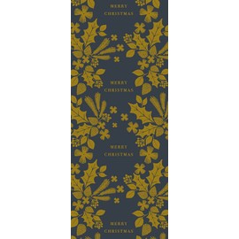 Christmas LUX Gold Foliage Merry Christmas on Grey Christmas Glick Tissue Wrap Wrapping Paper - 500x750mm x 4 Sheets