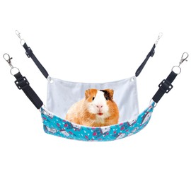 BESNEW Enlarged Guinea Pig Hammock,Summer Guinea Pig Cage Accessories Ferret Rat Waterproof Hanging Hammock for Small Animals Hiding Sleeping,Adjustable Length 13.8x13.8 in